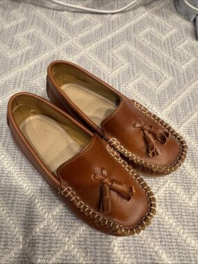 Elephantito Brown Leather Slip-On Shoes with Yellow Soles